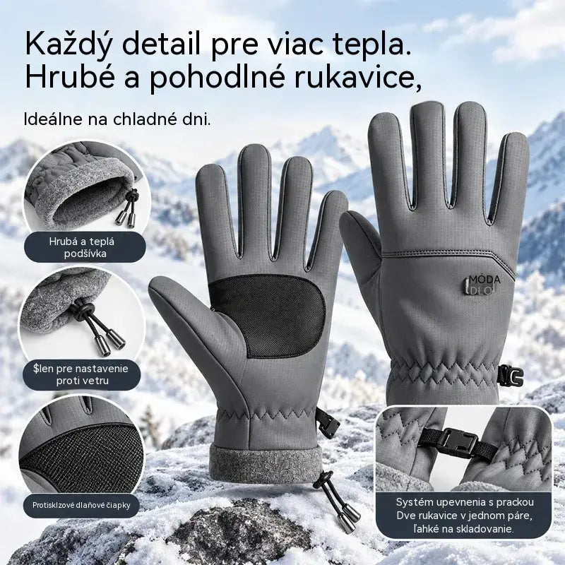🧤 Pánske zimné rukavice – nepremokavé a vetruodolné · s fleecovou podšívkou · plná kompatibilita s dotykovým displejom · protisklzová dlaň · ideálne na cyklistiku, lyžovanie a turistiku!