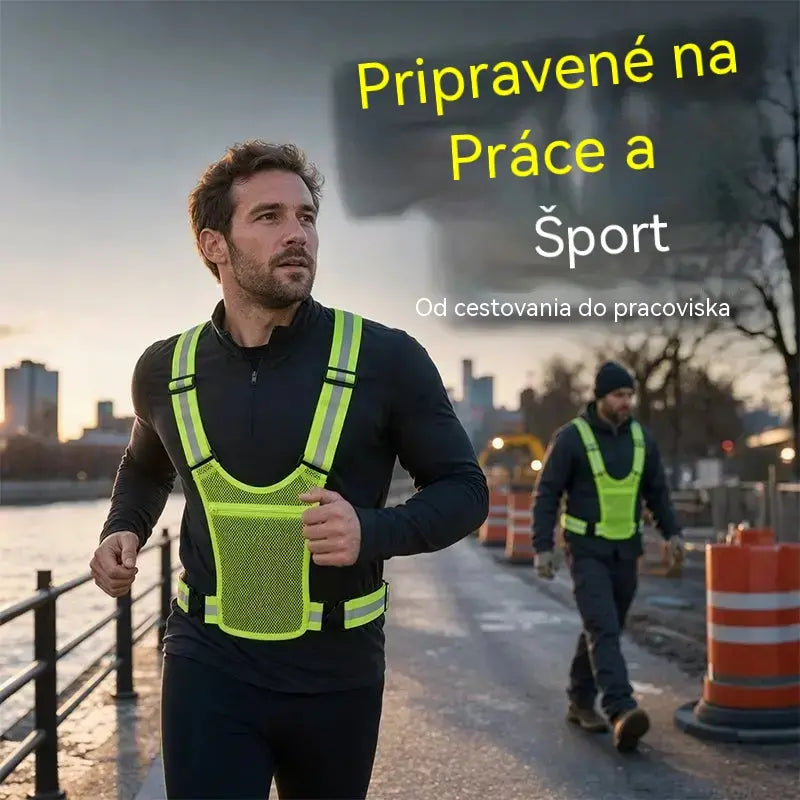 【🔥2 kusy】Reflexná vesta s vysokou viditeľnosťou, nastaviteľná, s vreckami, bezpečná bežecká výbava.