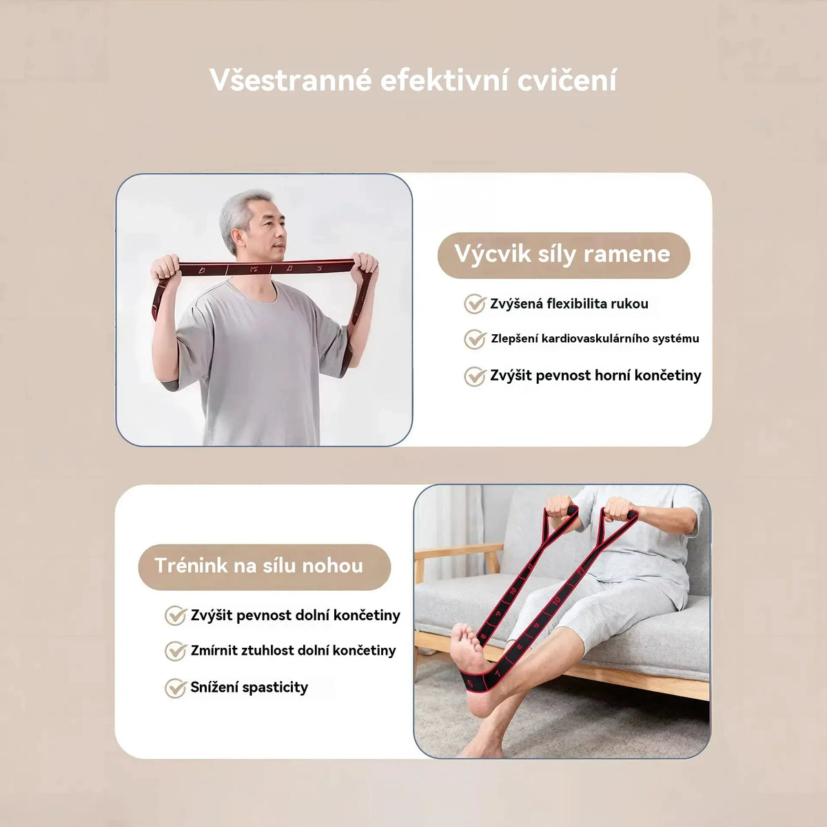 ✨🔰Odporové gumy na tréning svalov a strečing nôh, ako aj elastické gumy vhodné pre ľudí stredného a staršieho veku.