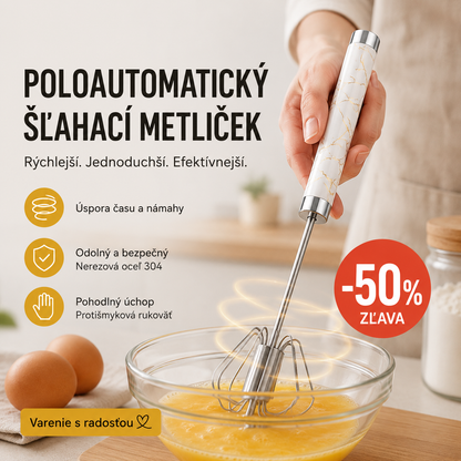 🎁Posledný deň akcie, kúpte 1 a získajte 1 zadarmo🔥Nerezový poloautomatický/manuálny šľahač vajec