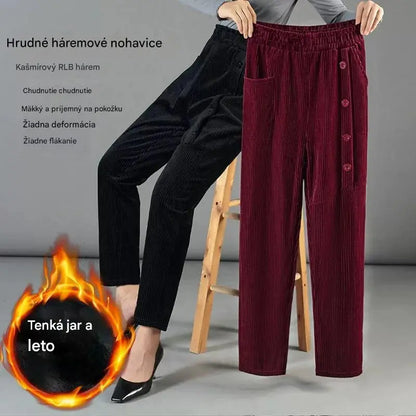 ✨️💕【XL-5XL】Nove ženske baršunaste duge hlače s gumbima za jesen i zimu 2026