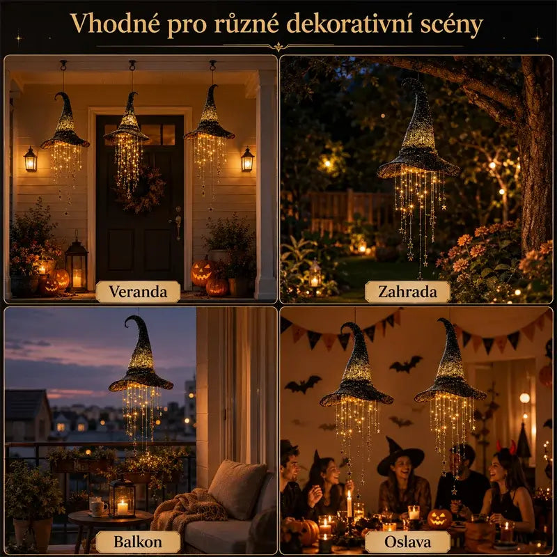 🧙🎃Žiariaci čarodejnícky klobúk so zaveseným zvončekom