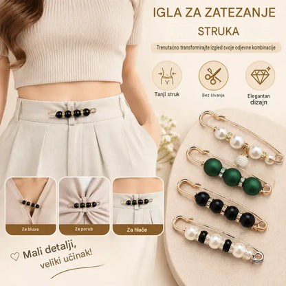 ✨ Elegantne biserne sponke za prilagajanje pasu in izreza (komplet 12 kosov: 6 modelov x 2 kosa) 👗 | 💎 Brez šivanja · Elegantne in praktične