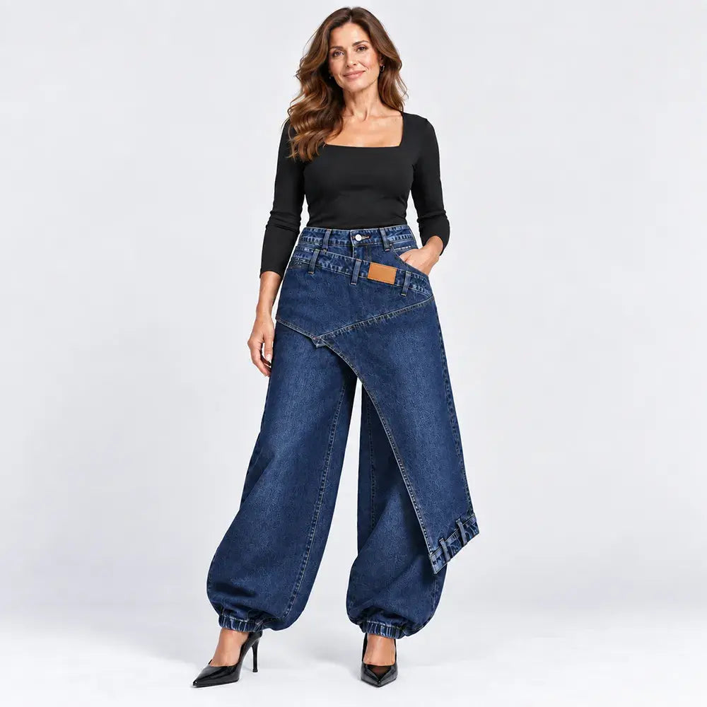 👖【XS-3XL】Štýlové a pohodlné džínsy so širokými nohavicami ✨💞