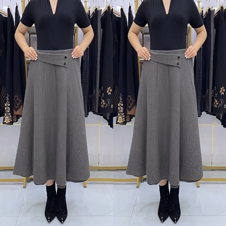 👗🎀【S-4XL】Jesenná/zimná vlnená midi sukňa
