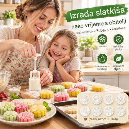 【1 kalup s 4 cvijeta】✨😍Set ručno prešanih kalupa za tijesto, kreativni kalupi za pečenje