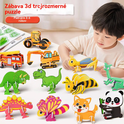 🎁【25 ks.】🌈✨3D vzdelávacie puzzle pre deti