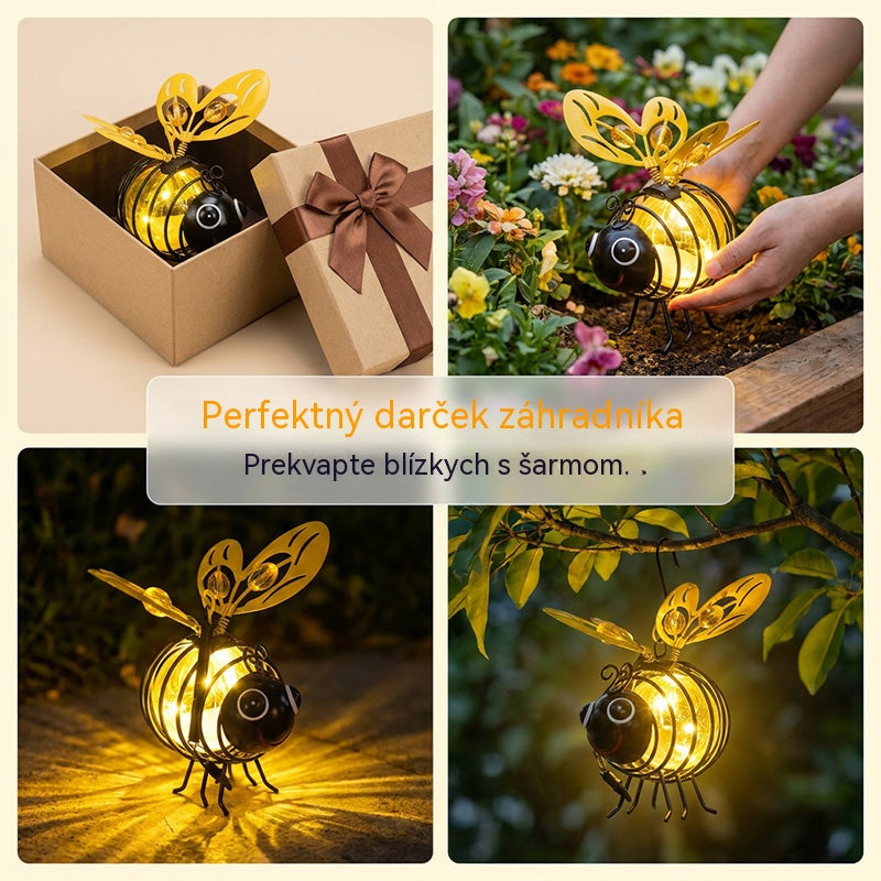 🌙🍃Závesné solárne svetlo v tvare včely – teplá jantárová žiara, bez blikania, ideálne na záhradné párty, kempovanie alebo detské izby 🌞🌜