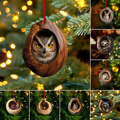 【Sada 10 ks】 🎄 Vianočné ozdoby na stromček so zvieratkami — Závesné ozdoby so zvieratkami