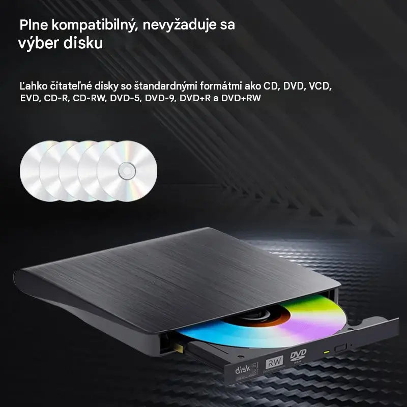 📢📢 Zľava 50 %! 💿💻 Externá CD/DVD mechanika: Plug & Play, prenosná a kompatibilná so systémom Mac/Windows