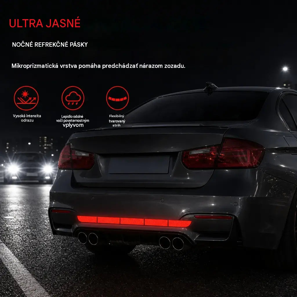 【10 položiek za 19 eur】✨🚗 Okamžite upútajú pozornosť! Vysoko lesklé reflexné ochranné lišty na nárazník.