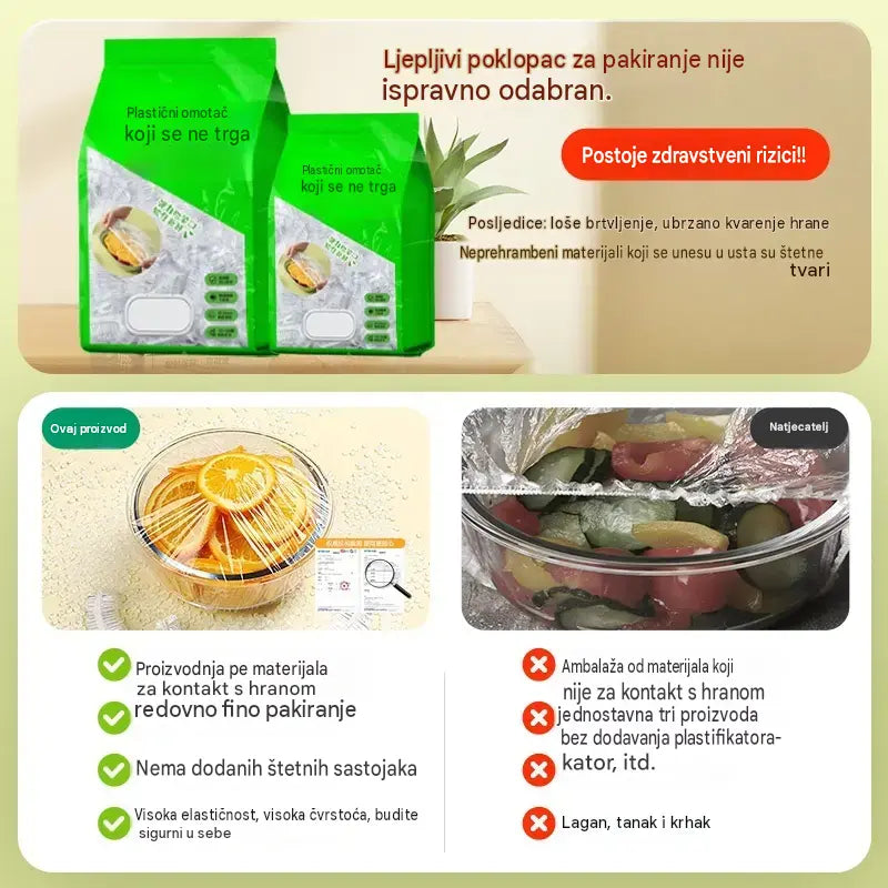 🥗✨ 450 jednokratnih poklopaca za hranu | Fleksibilni poklopci za tanjure, zdjele i posude