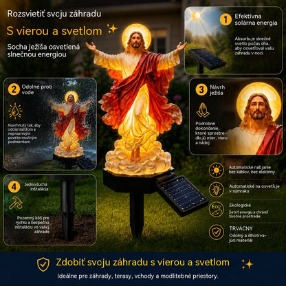 🔥 Solárne osvetlená záhradná socha Ježiša