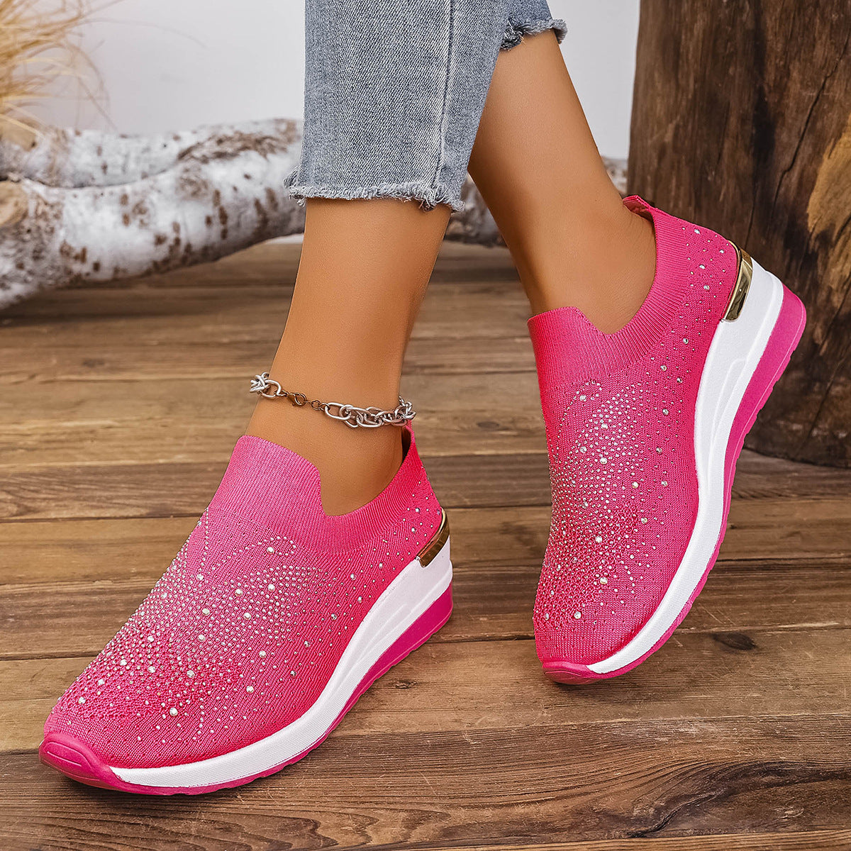 👟Dámske tenisky s motýľmi a kamienkami - trblietajú sa s každým krokom ✨