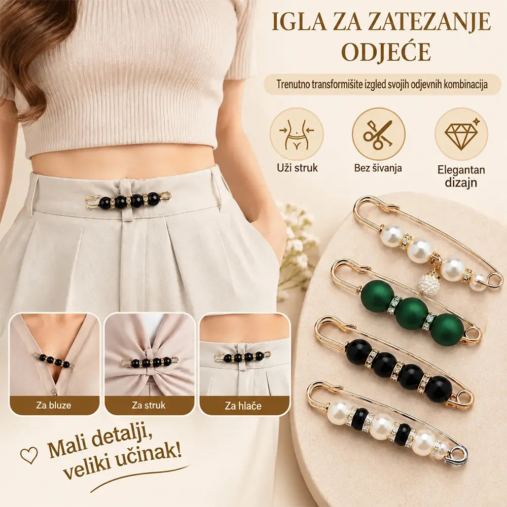✨ 【12 komada 46 KM】Elegantne biserne brošure za naglašavanje linije vrata i dekoltea👗 | 💎 Ne zahtijevaju krojenje · Elegantne i praktične