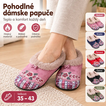 🔥【35-43】Módne bavlnené topánky, teplé a mierne hlboké, vyšívané