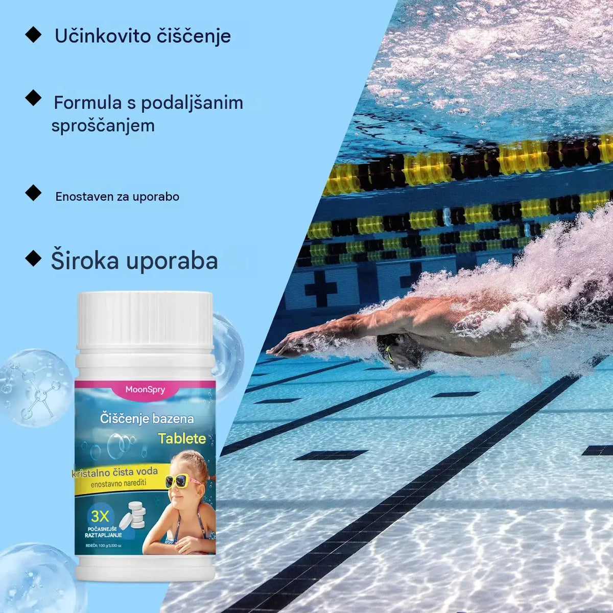 🔥Kupi 1, drugega dobiš brezplačno (2 steklenički)🏊‍Šumeče tablete za čiščenje bazena