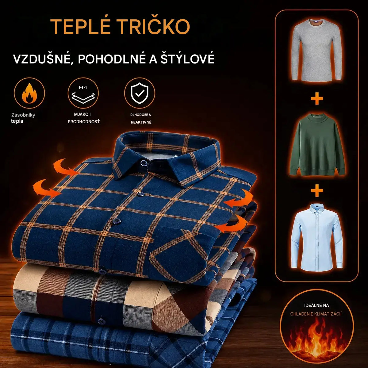 👔【L-5XL】Nové pánske termo tričko s obojstranným plyšom na jeseň a zimu - štýlové a všestranné.