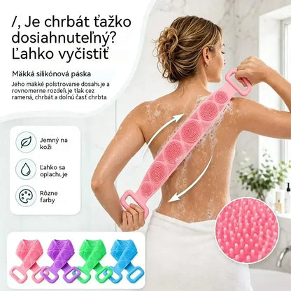 🔥Kúpte 1, 1 dostanete zadarmo🔥🛁 Obojstranná silikónová rukavica do kúpeľa – extra dlhá telová drhnúca hubka pre jednoduché čistenie chrbta