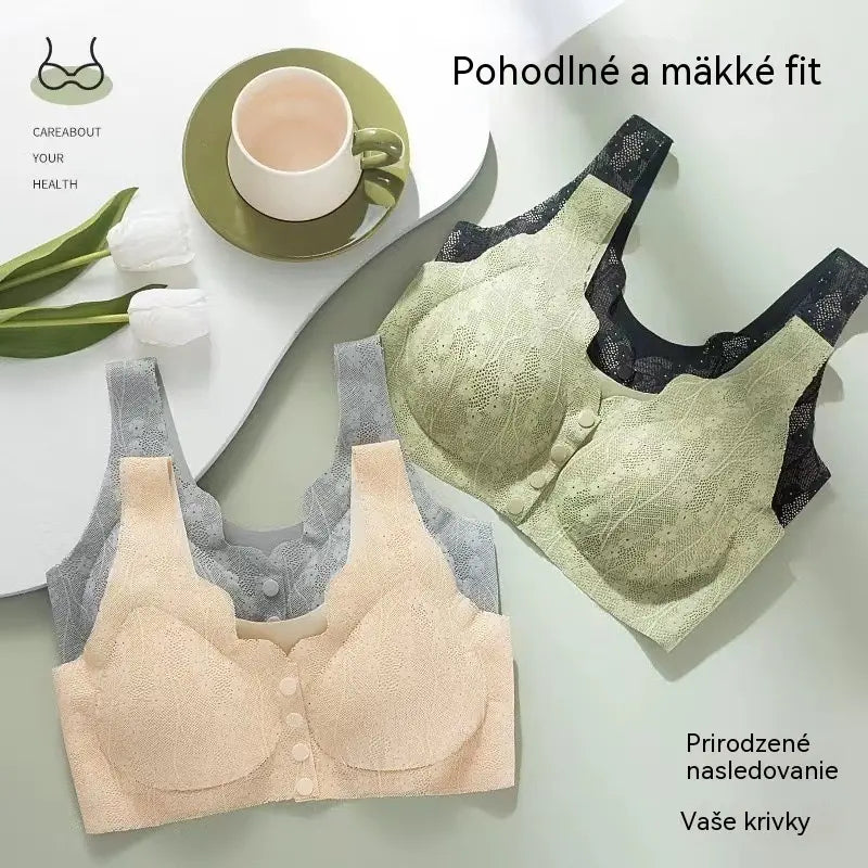 💖✨【Sada 4 kusov】Dámska bezdrôtová podprsenka s predným gombíkom【40-100kg】
