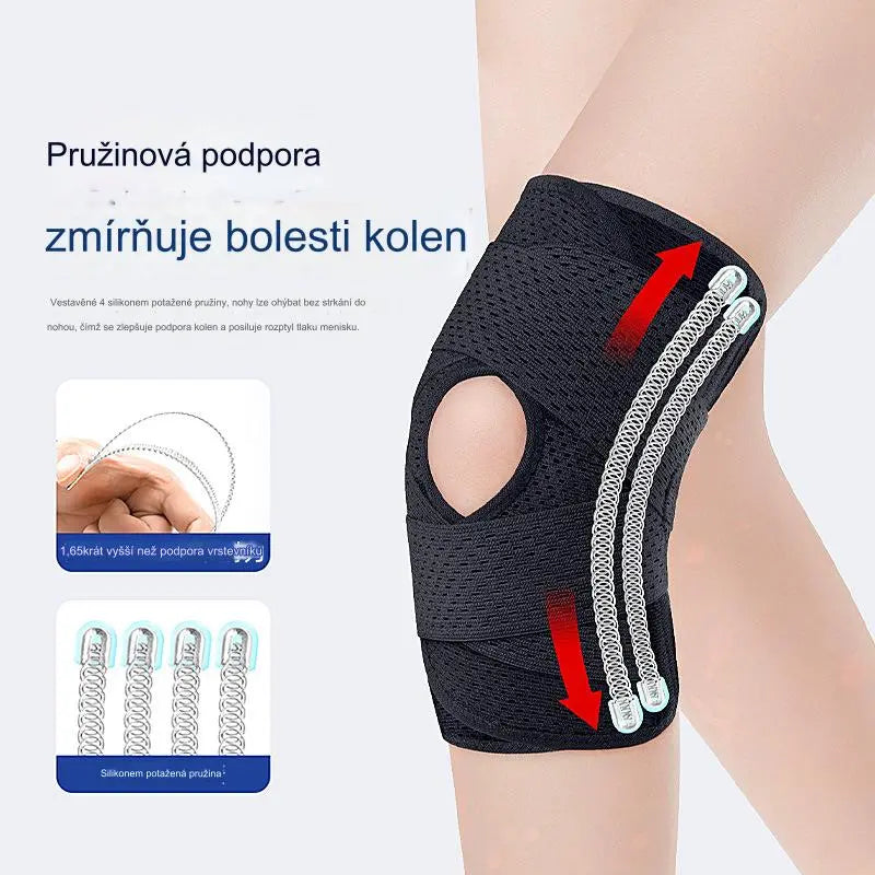 🦵🔥Dvojité pružinové chrániče kolen, vhodné pro běh, cyklistiku, hraní míče a jiné sporty