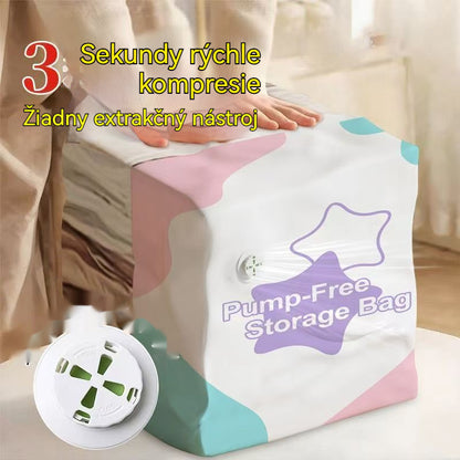 🧳【5-dielna sada】💨 Veľké, stlačiteľné vákuové úložné vrecko: nevyžaduje pumpičku, je nepriepustné a ideálne na úsporu miesta v kufri a doma ✈️