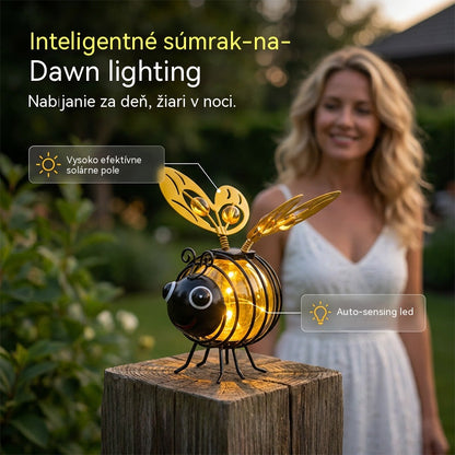 🌙🍃Závesné solárne svetlo v tvare včely – teplá jantárová žiara, bez blikania, ideálne na záhradné párty, kempovanie alebo detské izby 🌞🌜