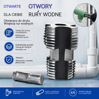 🛠️【Zestaw narzędzi do otwierania gwintów wewnętrznych + otwory na gwinty zewnętrzne】⚙️🔩 Akcesorium do gwintowania rur wodnych