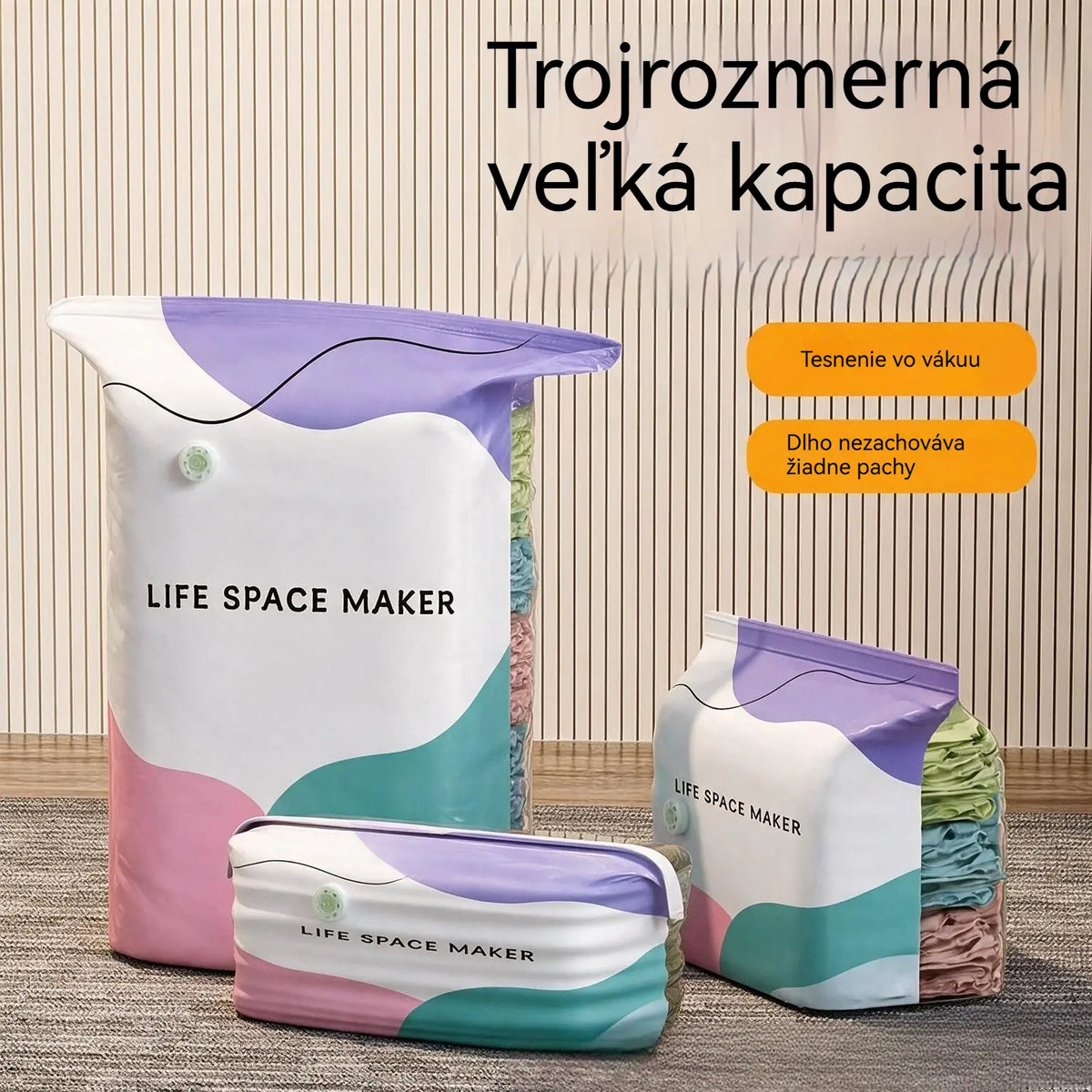 👕📦【5 kusov 25€】Kompresné vrecká na uloženie oblečenia, nevyžadujú vákuum, zosilnená konštrukcia.