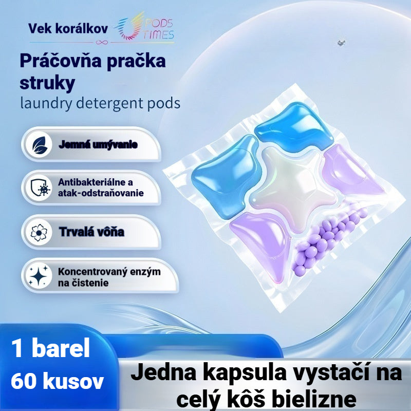 🌟🛡️【60 kusov】Šesťv jednom – dezinfekčné a protiroztočové pracie kapsule