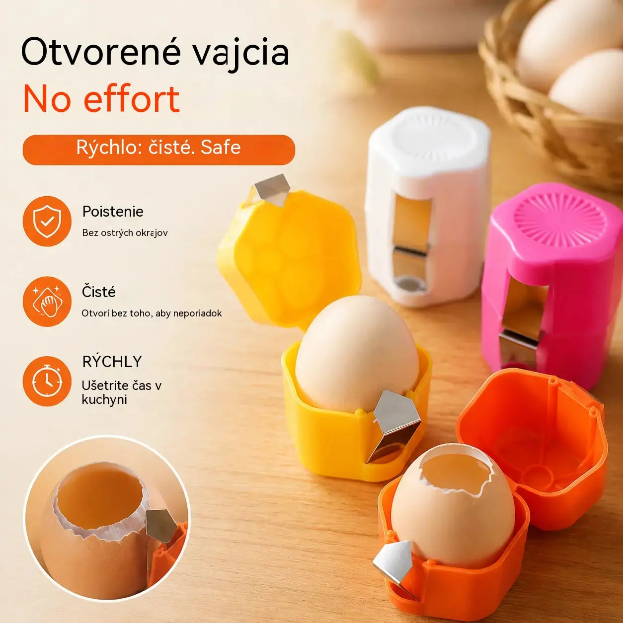 🔥【Sada 3 kusov】🥚Otvárač na vajíčka