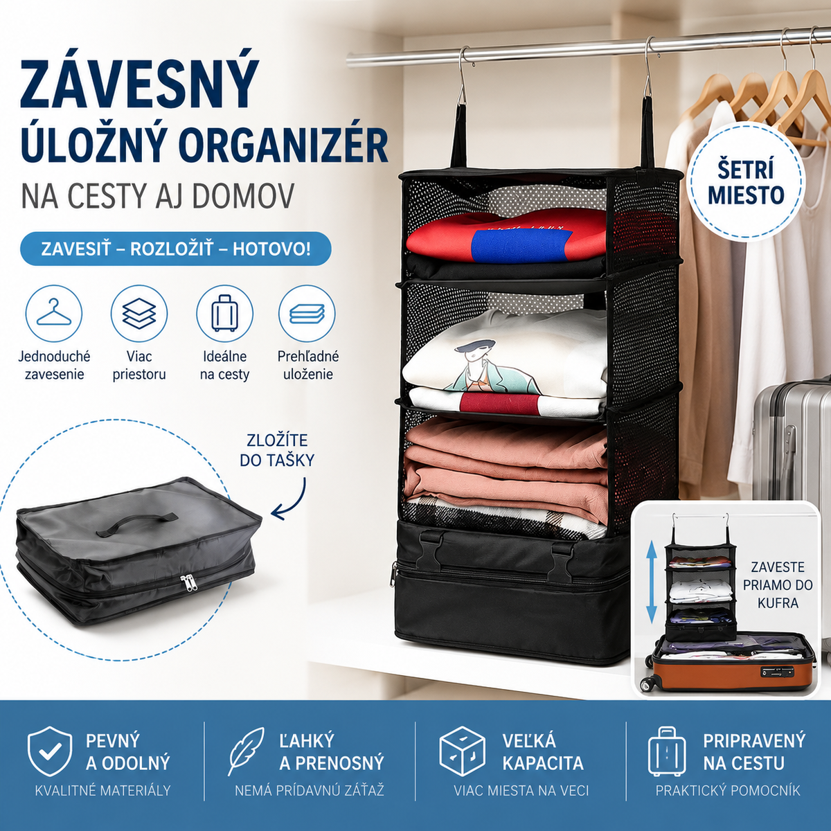🏠✨Prenosná štvorvrstvová skladateľná taška