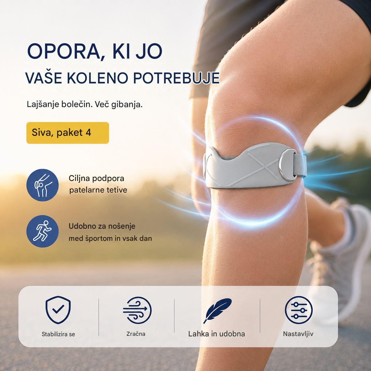 4 za samo 22 € 🏃‍♀️ Športna opornica za koleno 👉 Vaša kolena potrebujejo počitek. Ta opornica za koleno vam nudi dovolj časa za počitek.