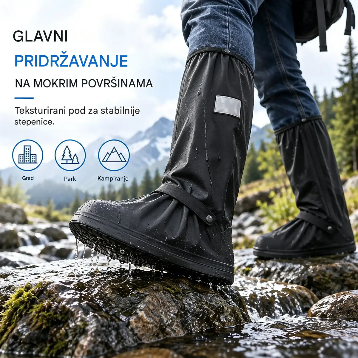 【1 par 23€】Spriječite smočenje tenisica! Izdržljive vodootporne navlake za obuću: neklizajuće i sklopive – lako ih nosite u torbi 🌧️