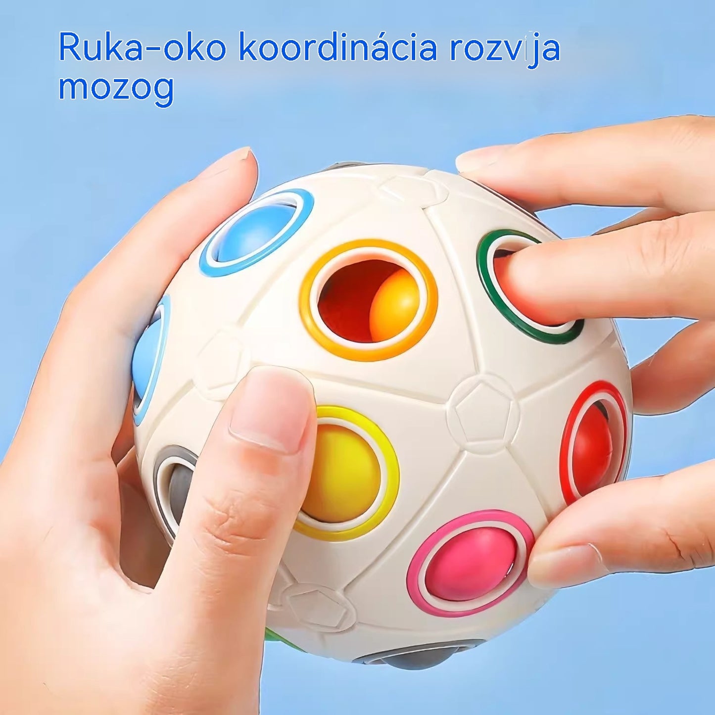 ⚽【3 položky】Magická dúhová loptička - hračka pre deti vo veku 3-6 rokov: Intelektuálny rozvoj a tréning mozgu s Rubikovou kockou
