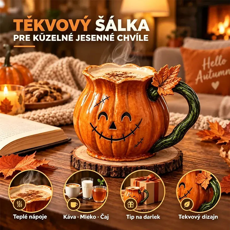 🎃Halloweensky hrnček v tvare tekvice