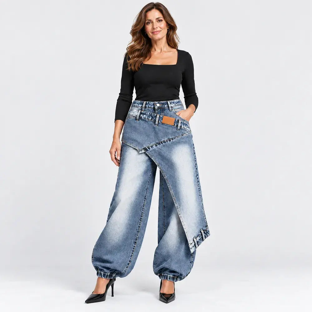 👖【XS-3XL】Štýlové a pohodlné džínsy so širokými nohavicami ✨💞