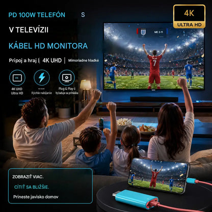 🔥 LIMITOVANÁ PONUKA: 50% zľava! 🔥 Adaptérový kábel USB-C na HDMI pre Switch