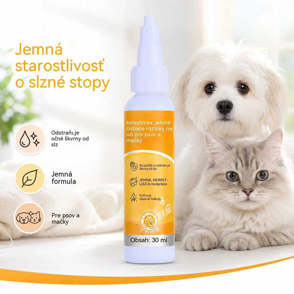 【Kúp 1, získaj 1 zadarmo】🐱🐶Jemné vyživujúce kvapky na odstraňovanie škvŕn z očí domácich zvierat