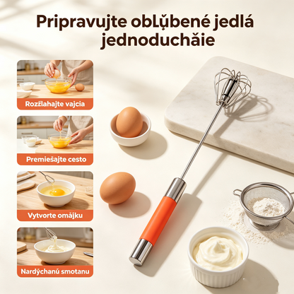 Poloautomatický šľahač vajec z nehrdzavejúcej ocele