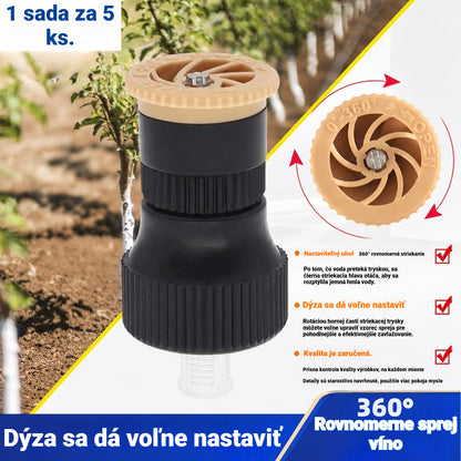 💦【1 sada za 5 ks.】🍀360° nastaviteľná tryska na zavlažovanie záhrady