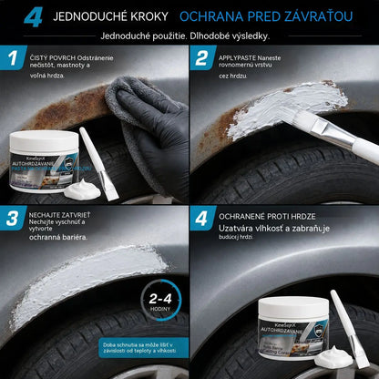 🚗 Pasta na opravu hrdze na kovových častiach auta – Antikorózny regeneračný krém a ochranná bariéra s dlhodobým účinkom pre kovové povrchy vozidiel
