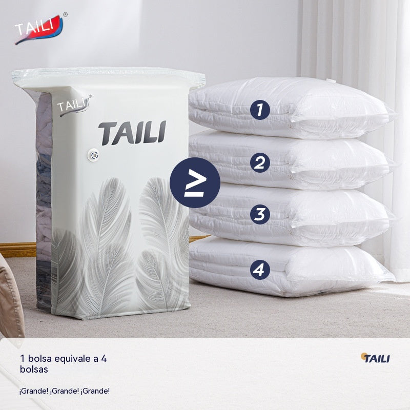 🧳【56*80 cm】【5-dielna sada】💨 Vákuové úložné vrecká s veľkou kapacitou, stlačiteľné: Nie je potrebné žiadne vzduchové čerpadlo, nepriepustné, ideálne na úsporu miesta v kufri a doma ✈️