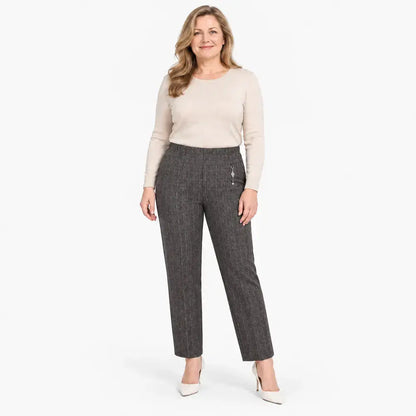 [Veľkosti XL – 8XL / 4 varianty] Ležérne nohavice s rovným strihom pre zrelé ženy (jeseň/zima)