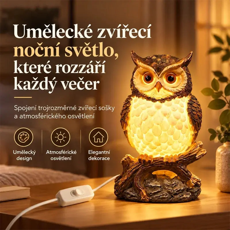 🦉Umelecké nočné svetlo / dekoratívna ozdoba s motívom zvierat✨