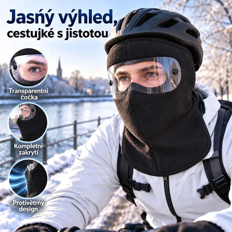 Cyklistická maska na tvár odolná proti vetru a chladu