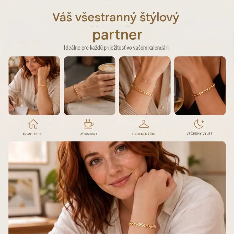 📢📢Časovo obmedzená zľava 50%! ⏰ Elegantný kubánsky náramok, dámsky štýl: nádherný prívesok, klasický dizajn, pohodlné nosenie💝