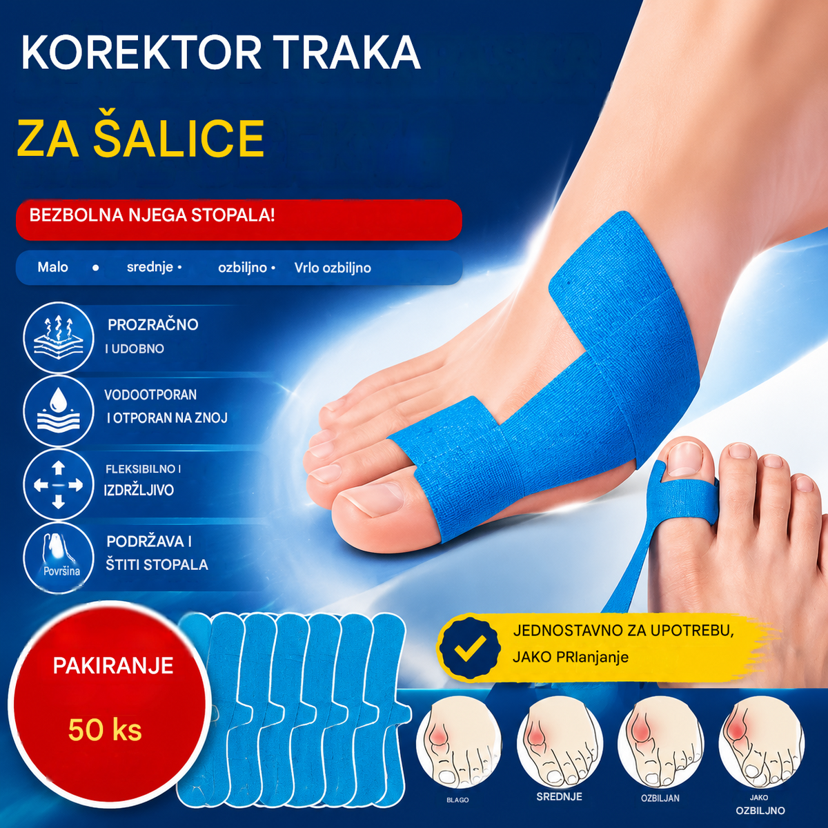 【50 komada】 Elastični zavoji za prste, zavoji za opekline, izdržljivi sportski zavoji