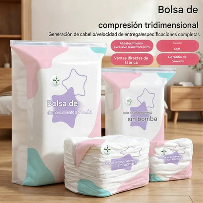 【30%OFF】🧳【Juego de 5 piezas】💨 Bolsa de almacenamiento al vacío grande y compresible: no requiere bomba, es a prueba de fugas e ideal para ahorrar espacio en maletas y en casa ✈️