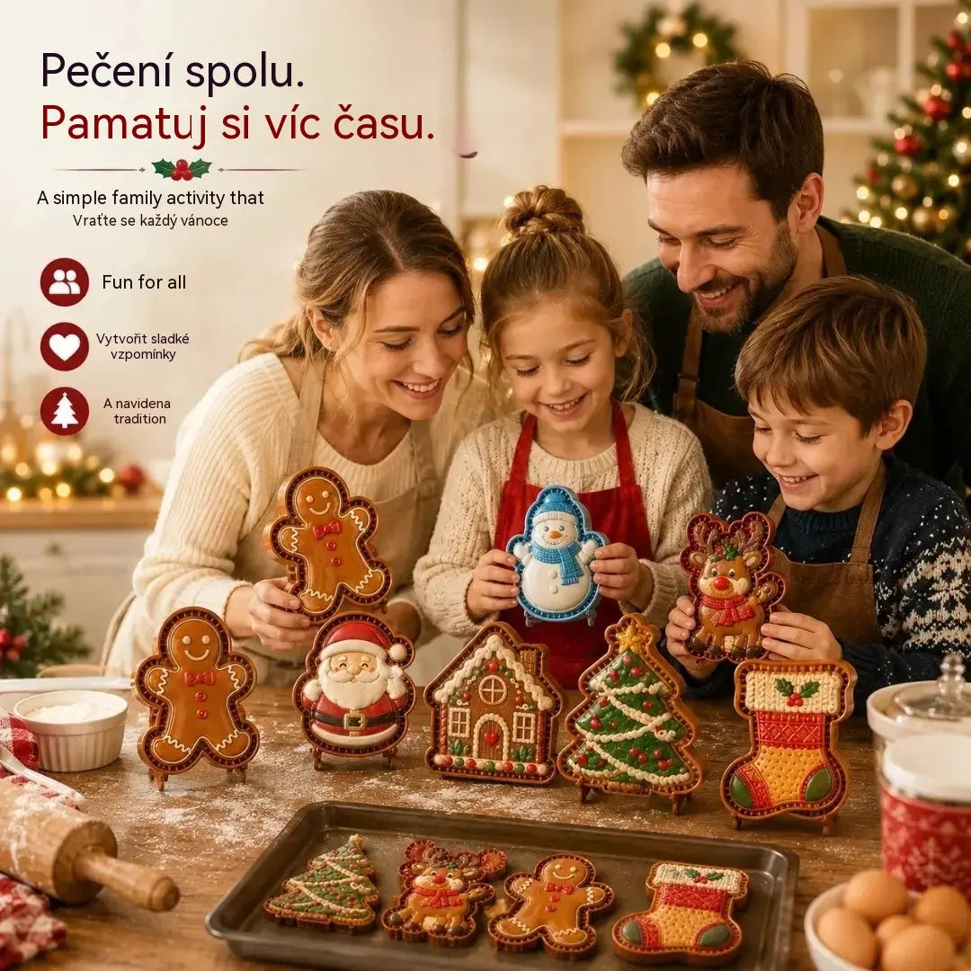 ⌛【3-dielna sada】21 €🥧🎄Sbírka mini forem na vánoční dorty s 9 vzory | 🫎Opakovaně použitelné reliéfní formy na tvarování detailních vánočních dortů ve tvaru Santa Clause, sněhuláka, soba a vánočního stromečku⛄